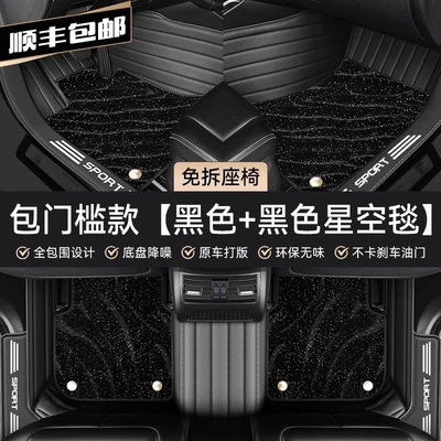 CRV, and Xing, Car Carpet - doorstep-cover-model-black-black-starry-sky-blanket
