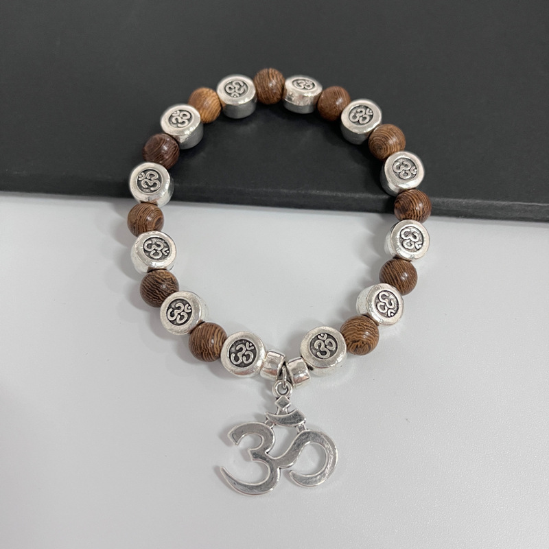 Cross European and American Sticky Beads Retro Holy Beads Cross Bracelet Pine Evil Eye Beads Cross Bracelet