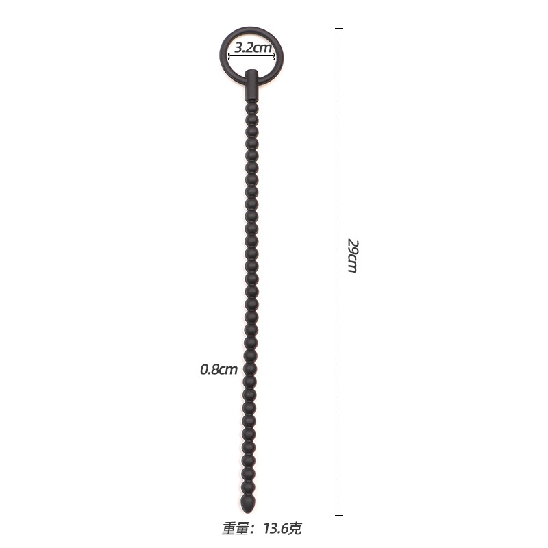 Silicone Urethra Beads Sound Stick with Pull Ring, Large Size Male Training Toy — detail image 1