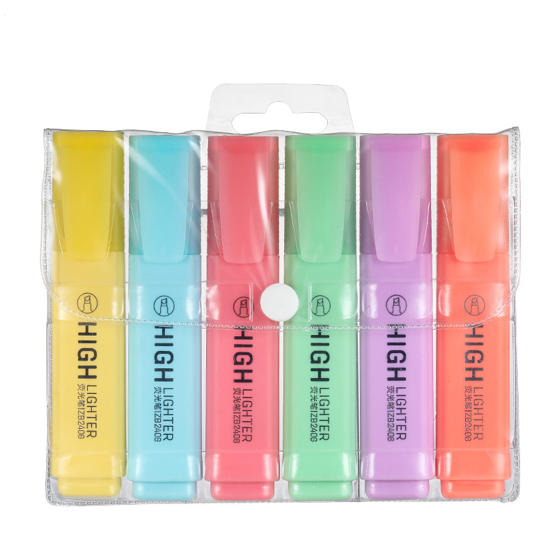 Exaltador de celebridades de Internet de comercio exterior Macaron Pintura infantil Graffiti Marcador resaltador Pen clave para estudiantes