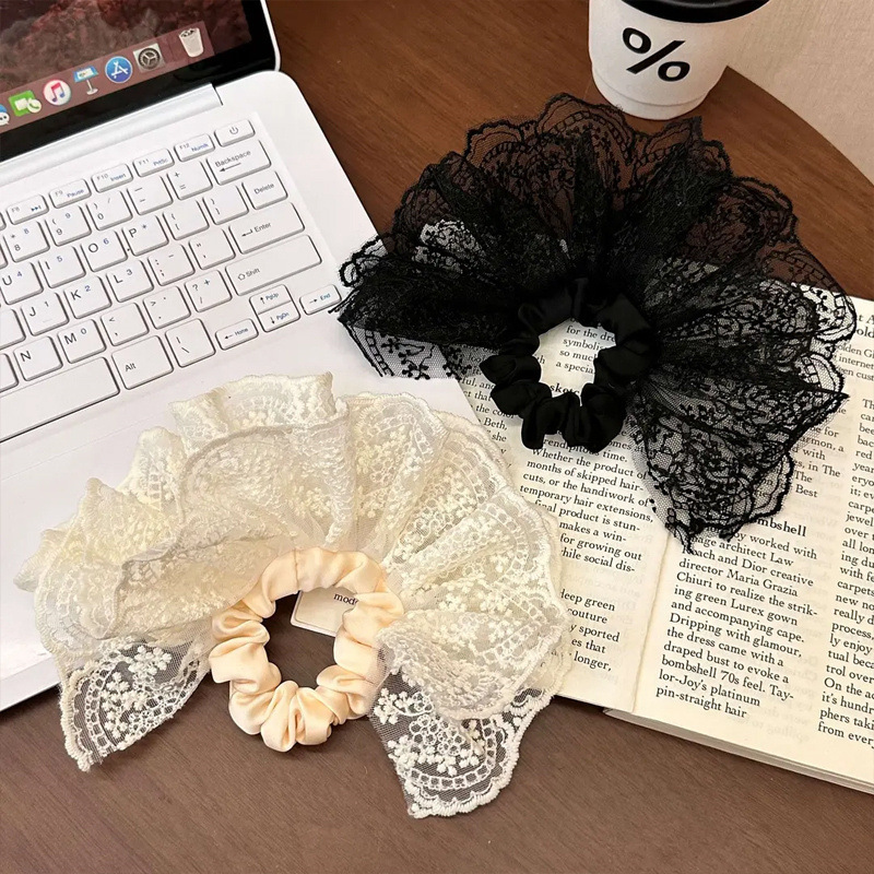 スカートシリーズヘアバンドレース刺繍ヘアバンドエレガントで優しいスタイルの女性の帽子ハーフポニーテールフラワーヘアアクセサリー|undefined