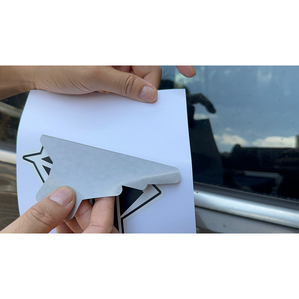 Fabricante de impresión de pegamento gris de guía de aire pegatinas de automóviles impermeables pegatinas de automóviles se puede fijar el diseño LOGO image 2