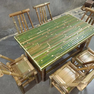 New Chinese Style Tea Table, Handmade Bamboo Stove, Tea Table, Table and Chair Set, Balcony Tea Table and Chair, Bamboo Chair