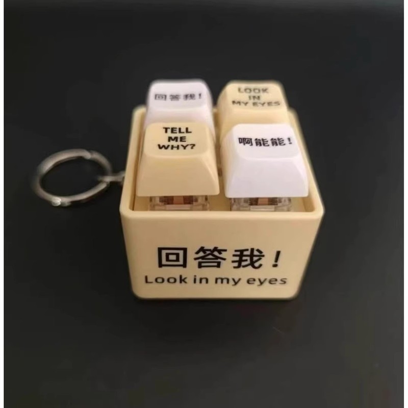 【新款】回答我玩具语录发音发光钥匙扣解压按键玩具送朋友趣味|undefined