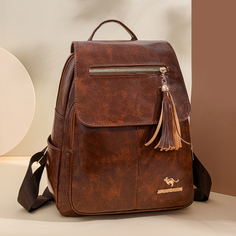 2024 nueva mochila para mujer, mochila de viaje de ocio de cuero suave de gran capacidad, tendencia de moda, mochila escolar para estudiantes