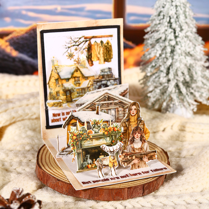 A beautiful day in winter landscape die-cut PET tape Warm series in…