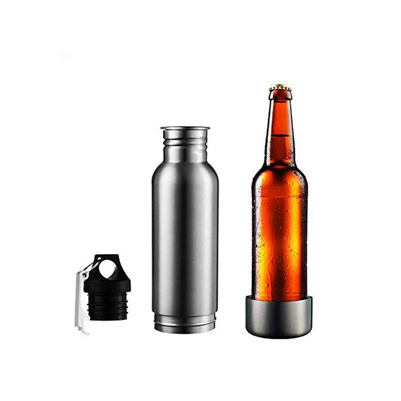 아마존 12 온스 더블 컵 스테인레스 스틸 스포츠 물병 휴대용 야외 차가운 맥주 병 병따개 포함