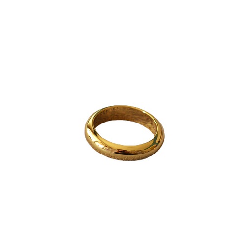 French Celine cool style minimalist fashionable versatile adjustable plain gold-plated copper ring for index finger women