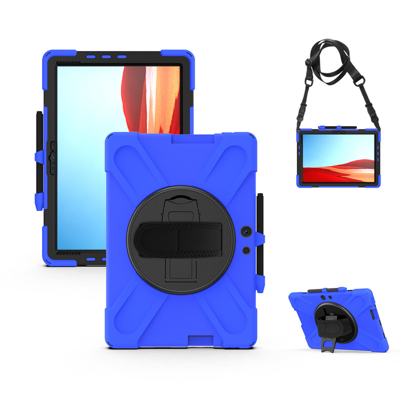 Microsoft surface Pro X protective case Pirate King tablet leather case hand strap shoulder strap protective case