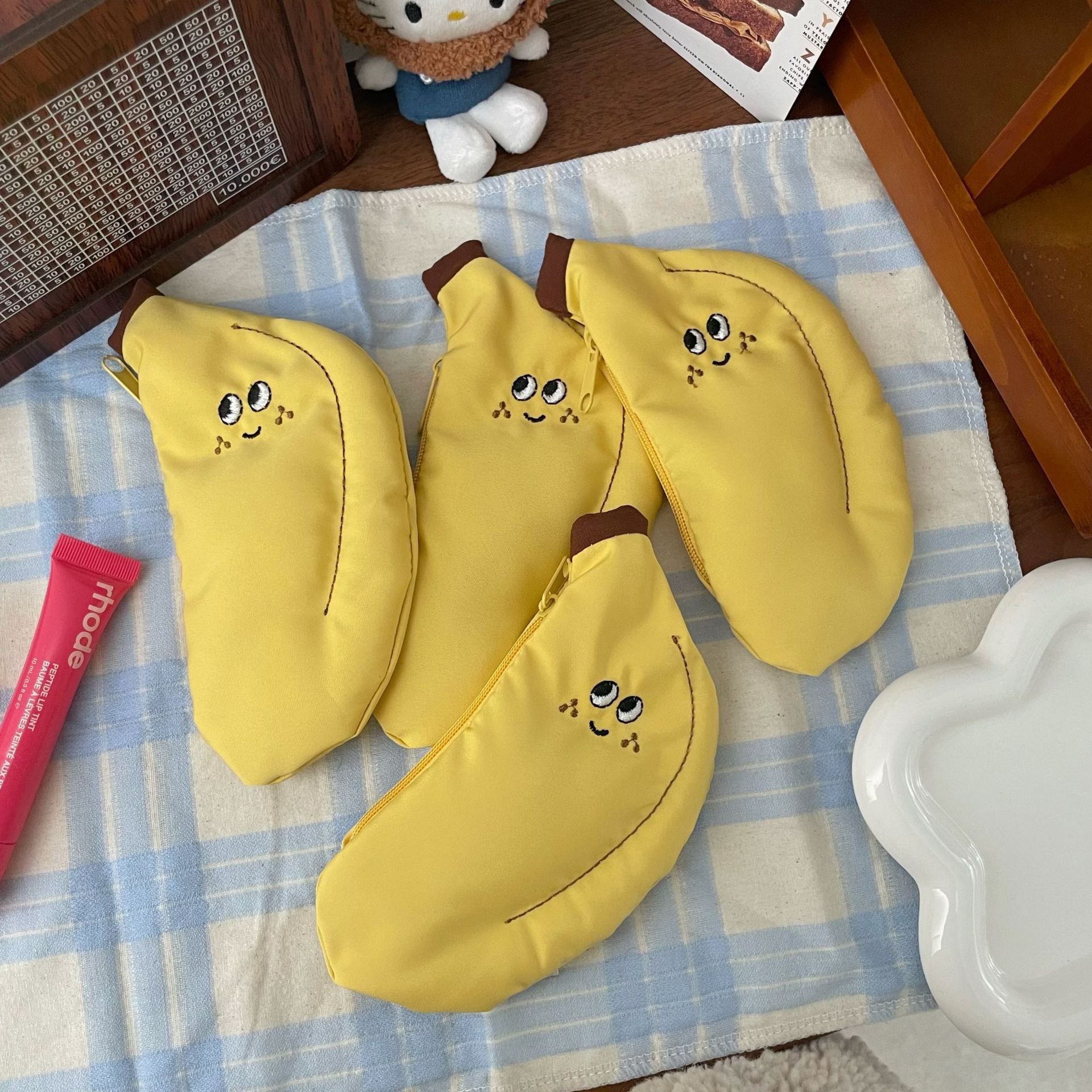 Coin Purse Bags Type Unisex Cartoon Fruit Canvas Zipper Coin Purses