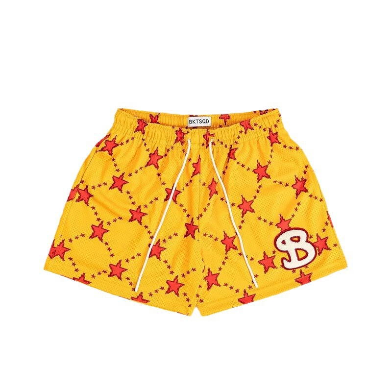 European and American BKTSQD Fashion Brand American Style Mesh Shorts Men's Summer Loose plus size Quick-drying Running Fitness Basketball Pants