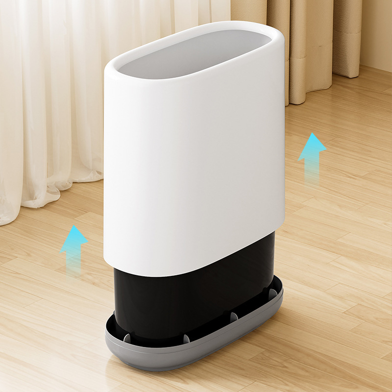 Costura doméstica presiona el bote de basura, cocina de la Sala de estar, bote de basura a mano, baño de basura estrecho con tapa, bote de basura