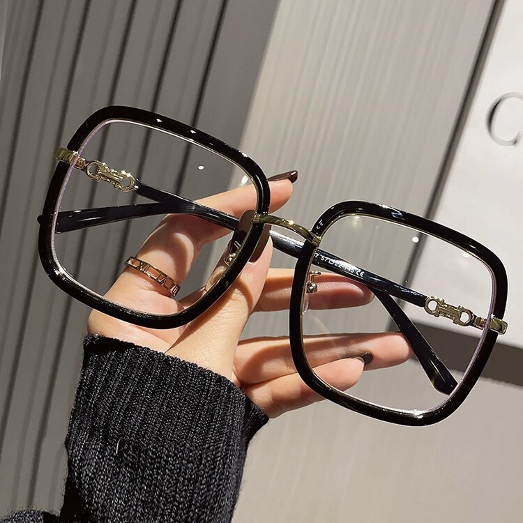 Thick frame big face glasses frame female face-looking small Korean style personalized Internet celebrity same style black frame plain face anti-blue light plain glasses male Thick frame big face glasses frame female face-looking small Korean style personalized Internet celebrity same style black frame plain face anti-blue light plain glasses male