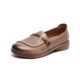 Hollow-out Leather Shoes 2025 New Summer Mother Shoes Sandals Comfortable Soft Sole Middle-aged and Elderly Women's Shoes Flat Hole Shoes