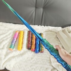 跨境热销3D打印重力螺旋剑抖音网红伸缩刀剑玩具儿童解压神器批发