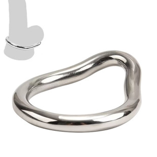 Stainless Steel Semen Locking Ring Lower Body Restraint Hardening Cynomorium Weight-Bearing Stretching Egg Ring Curved Arc Penis Ring Egg Binder