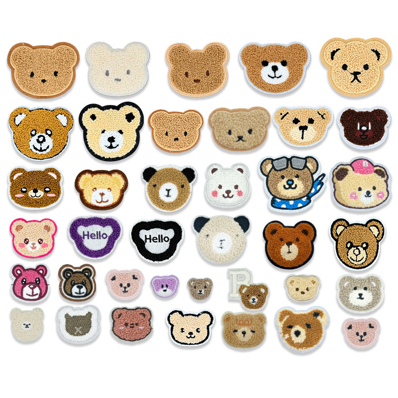 かわいい漫画子供服刺繍アクセサリーベアタオル刺繍布ステッカー穴修理手縫い DIY パッチ刺繍|undefined