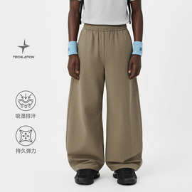TEC运动|速干弯刀裤新品潮牌户外剪裁长裤慵懒阔腿休闲裤宽松裤子