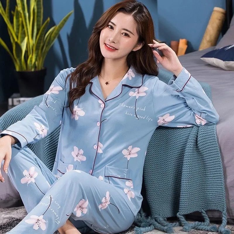 100 Pure Cotton Women's Pajamas Women's Spring and Autumn Long Sleeve Large Size Korean Style Home Clothing Casual Summer Loose Moon Clothes