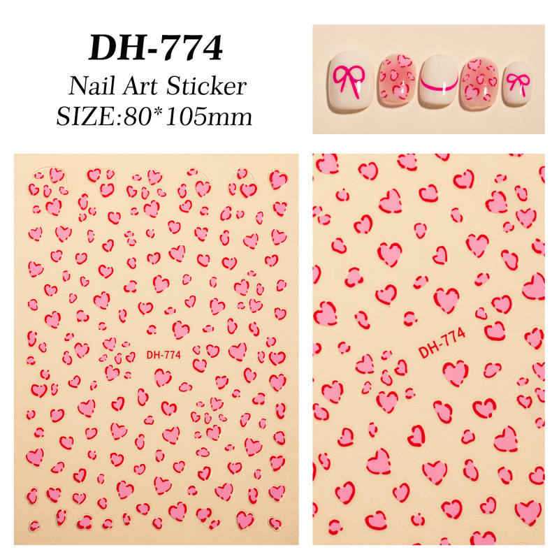美拉德豹纹美甲贴纸平面带背胶经典百搭豹纹diy指甲贴纸饰品 DH款|undefined