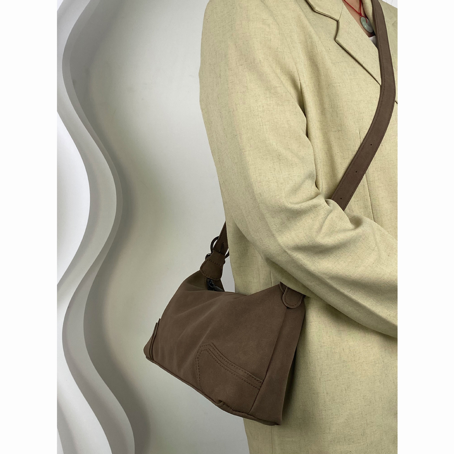 Stylish Pu Leather Shoulder Bag For Women Maillard Matte Finish_voghion.com