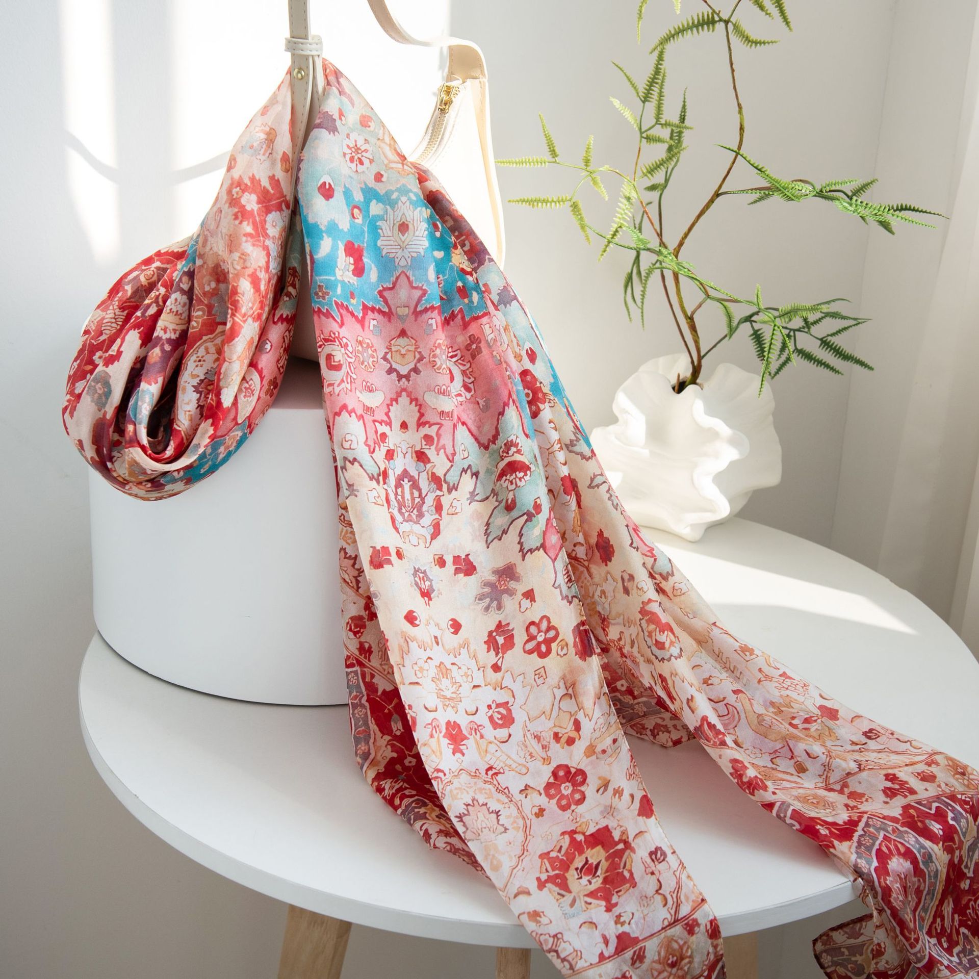 Summer New Arrival Silk Scarf Premium Mulberry Silk Long Scarf For Women Lightweight Versatile Shawl Gift For Mother - Thumbnail 4