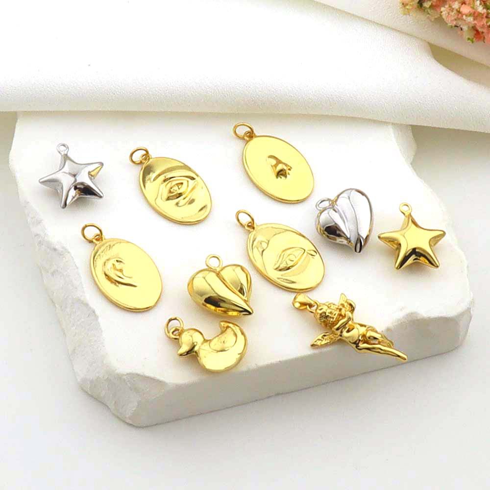 4g Weight Pendant Jewelry Making Type 16 * 19mm Jewelry Making Size DIY Jewelry Accessories Classification 1 Piece Quantity Copper Material Star, Heart Shape Pattern All Seasons Season Polished Finish Plating Design Cute, Simple Style Style 1 Piece 16 * 19mm Copper Star Heart Shape Polished Pendant 8