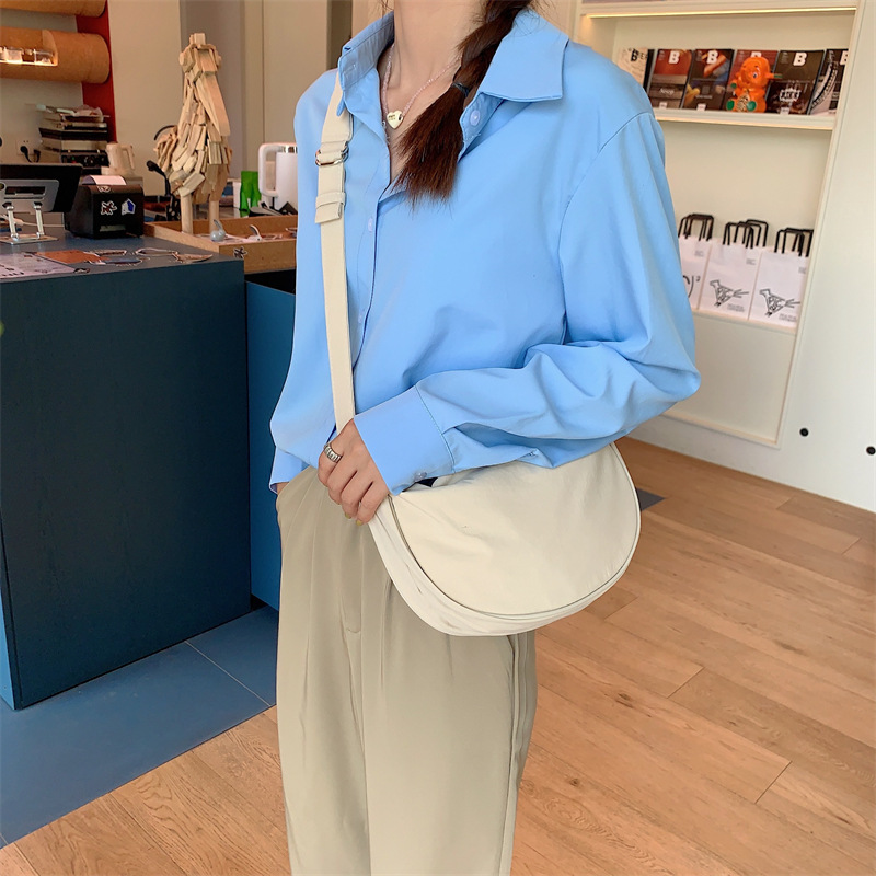 34194 ins Summer crossbody canvas bag for girls, nylon casual lightweight crossbody bag for students, single-shoulder dumpling bag undefined