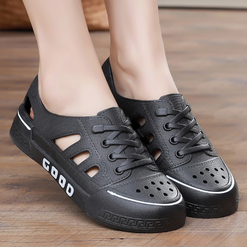 Summer new women's student Girl white shoes hollow breathable comfortable outdoor wading beach hole shoes Summer new women's student Girl white shoes hollow breathable comfortable outdoor wading beach hole shoes