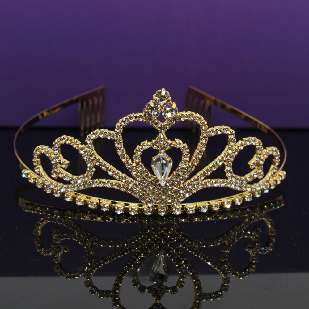 Vestido de novia con corona de diamantes de imitación vestido de novia fiesta de cumpleaños antideslizante atmosférico peine para el cabello joyería nueva diadema al por mayor