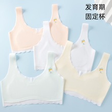 学生女童9-12少女款文胸固定杯一阶段儿童小背心发育期初中生内衣