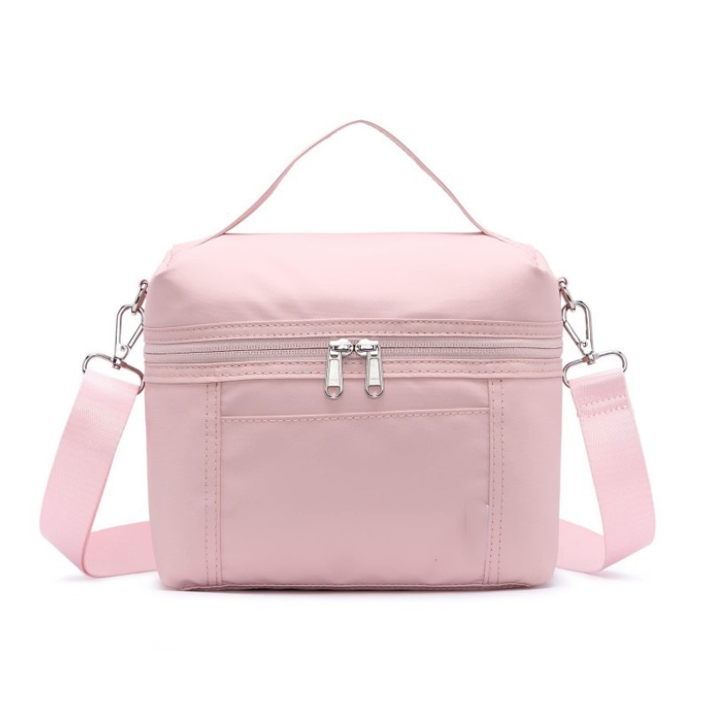 Bolsa de almuerzo de aislamiento térmico de doble capa, bolsa de picnic al aire libre de gran capacidad, portátil de hombro único, fresco y frío