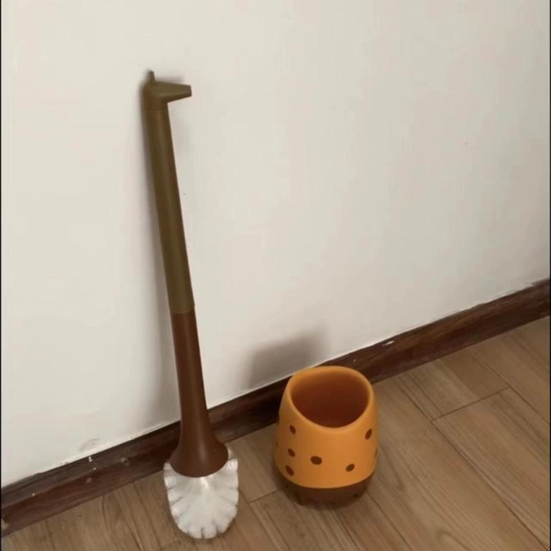キリン便器ブラシ家庭用トイレ小鹿高颜値かわいいクリエイティブアニメ死角のない柔らかい毛トイレブラシ|undefined