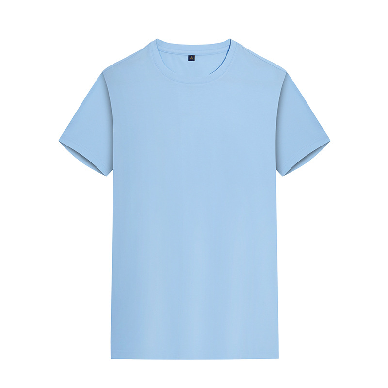 80 hombres de hombro recto, lujo ligero, alta calidad, color sólido, media manga, camiseta de manga corta, algodón de caballo, camiseta para hombres, personalización de verano