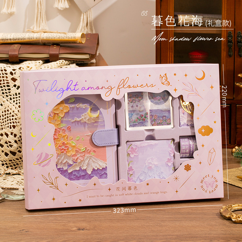 | Pintura al óleo, libro de cuentas, juego de caja de regalo, regalo de recompensa para estudiantes de primaria, cuaderno para niñas, estilo de cuaderno de alto valor