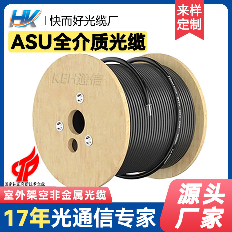 Non-Metallic Optical Fiber Cable Mini Asu 4-Core 6-Core 8-Core All-Dielectric 12-Core Aerial Outdoor Fiber Optic Gigabit