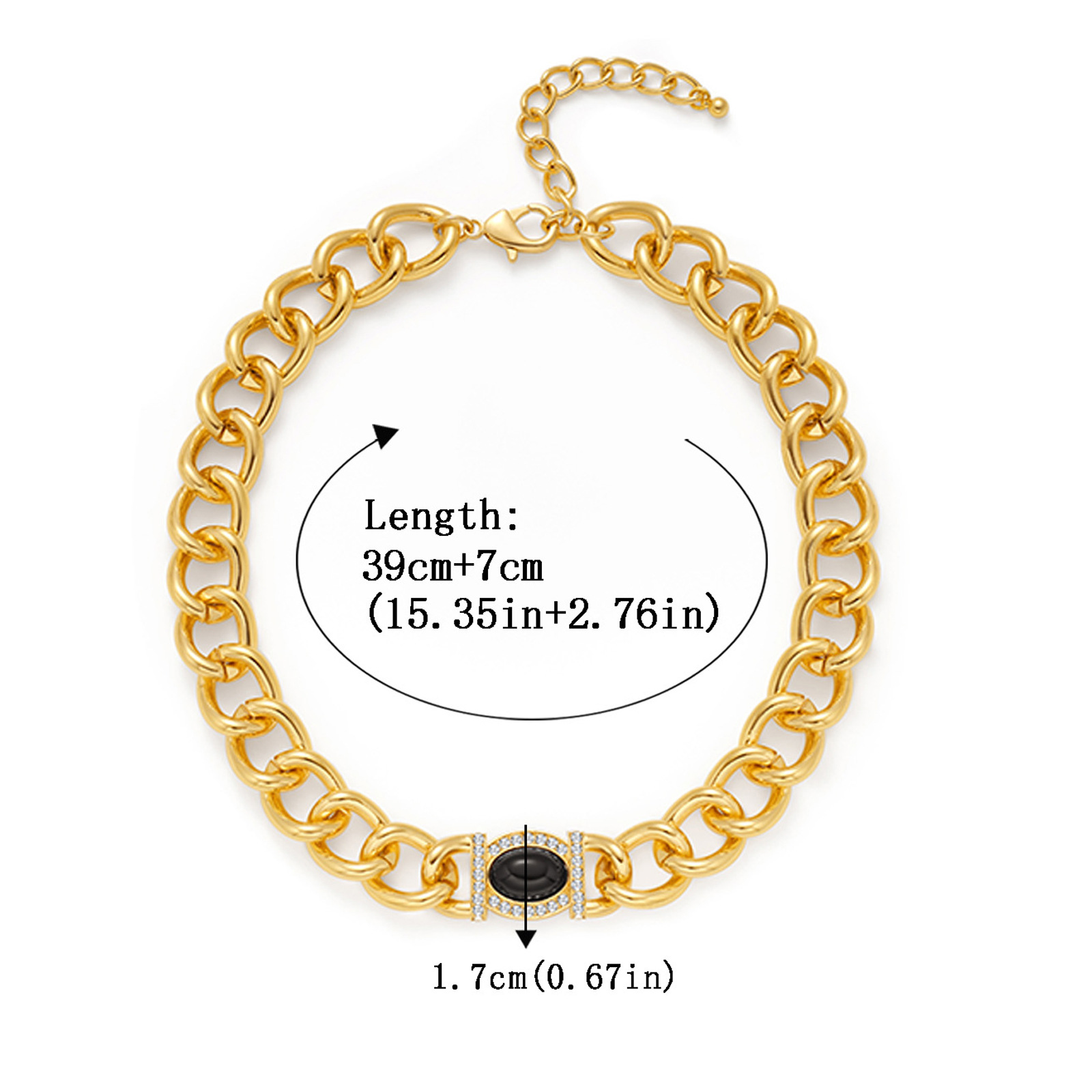 european-and-american-ins-style-vintage-gold-plated-niche-entry-luxury-high-grade-black-zircon-necklace-exaggerated-necklace-texture-clavicle-chain