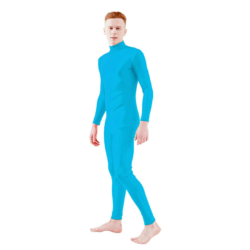 男性の手漏れ足レオタード半包連体服zentai純色服ダンス服舞台演技服|undefined