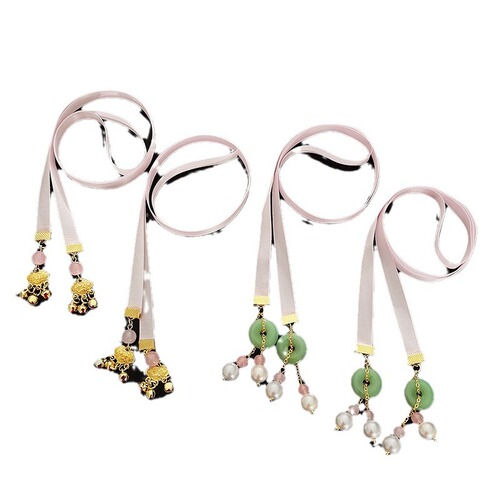 Children's Hanfu Head Accessories Chinese Style Bell Wind Chime Ancient Style Princess Girl Hair Accessories Ancient Costume Floating Headband with Tassel for Girls