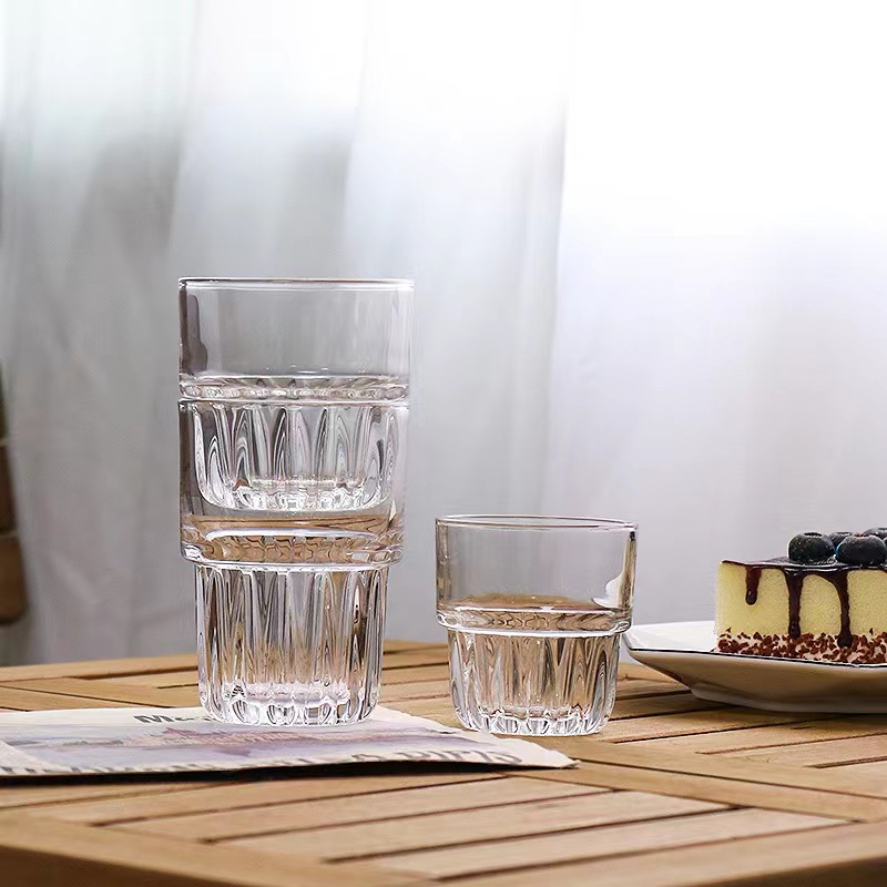 INS Internet celebridad vidrio nuevo apilable fruta té taza leche té taza vidrio caliente beber té jugo taza catering taza