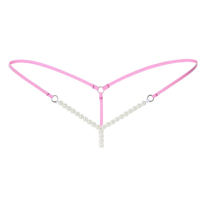 Sexy ropa interior de las mujeres sexy seductor de la perla en forma de Y mujeres en forma de T-pantalones de ropa interior transparente en forma de T fábrica entrega al por mayor