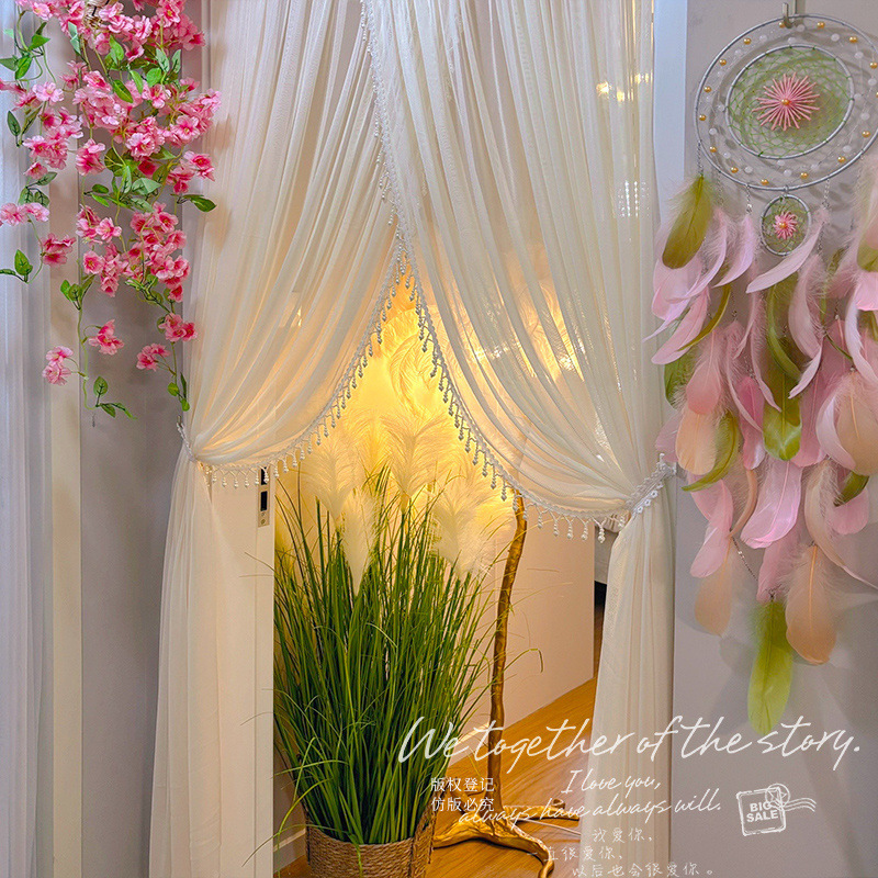 Original High-End Atmospheric Handmade Beaded Door Curtain, Ultra-Soft Long Sheer Curtain, No-Punch Partition Curtain, French-Style Sheer Door Curtain Original High-End Atmospheric Handmade Beaded Door Curtain, Ultra-Soft Long Sheer Curtain, No-Punch Partition Curtain, French-Style Sheer Door Curtain