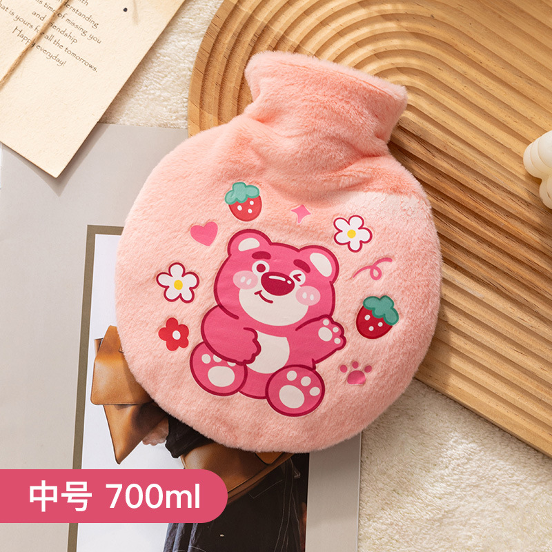 [700ML | 시팅베어-라운드] 곰돌이 스윗하트 원형 온수병 (플러시)