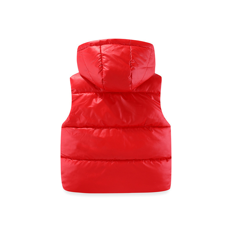 Anti-temporada chaleco de algodón de pluma para niños nuevo chaleco de algodón infantil sin lavado otoño invierno chaleco de bebé con capuz