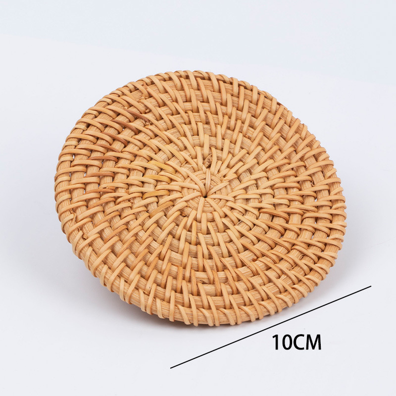 Posavasos de ratán vietnamita, teteras hechas a mano, ceremonia del té, juego de té, mantel de aislamiento térmico, mesa de comedor, plato de salud a prueba de escaldaduras, taza