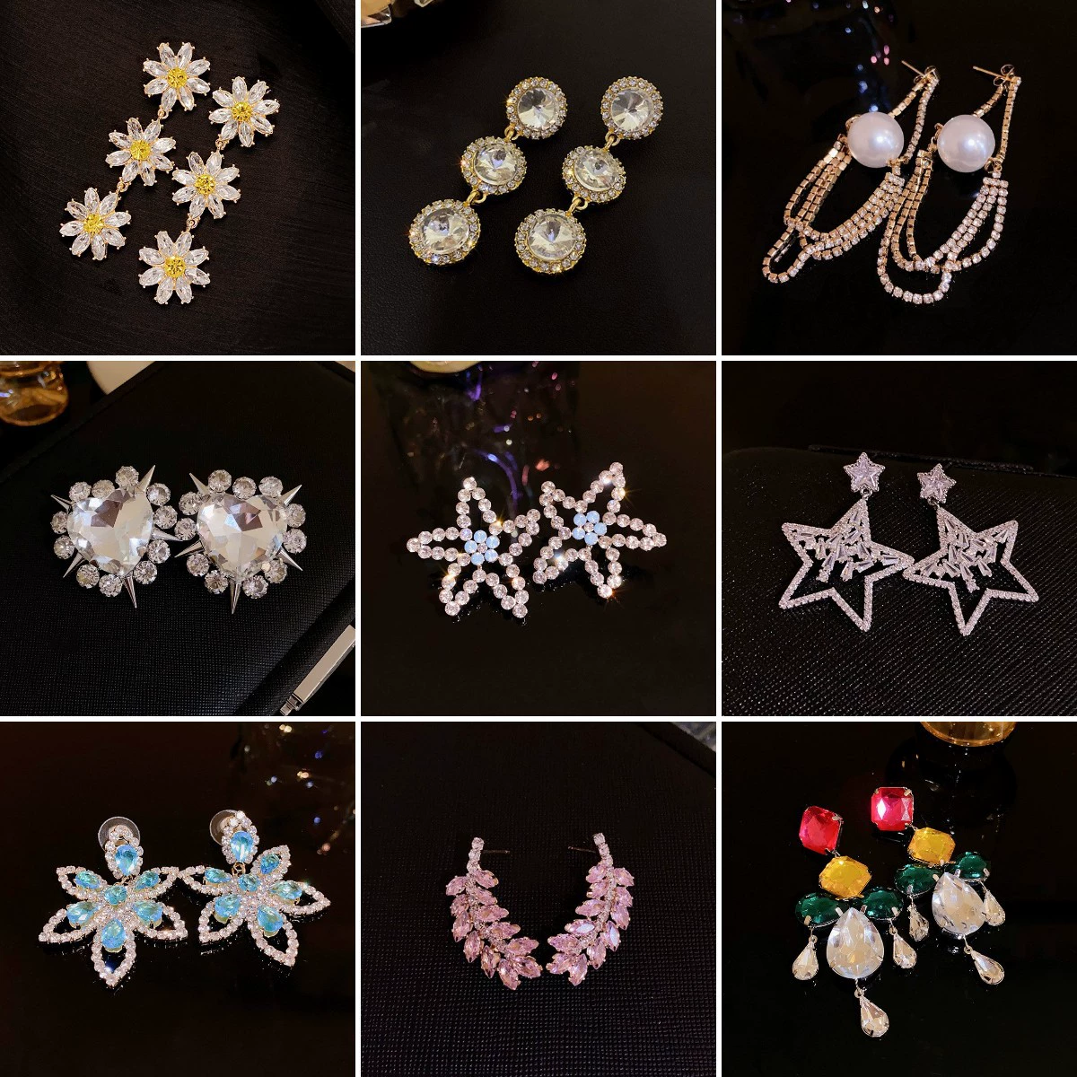Серебряная игла, цирконий, модные серьги, цветочные, европейский стиль, яркий броский стиль, высокое качество, стиль легкой роскоши