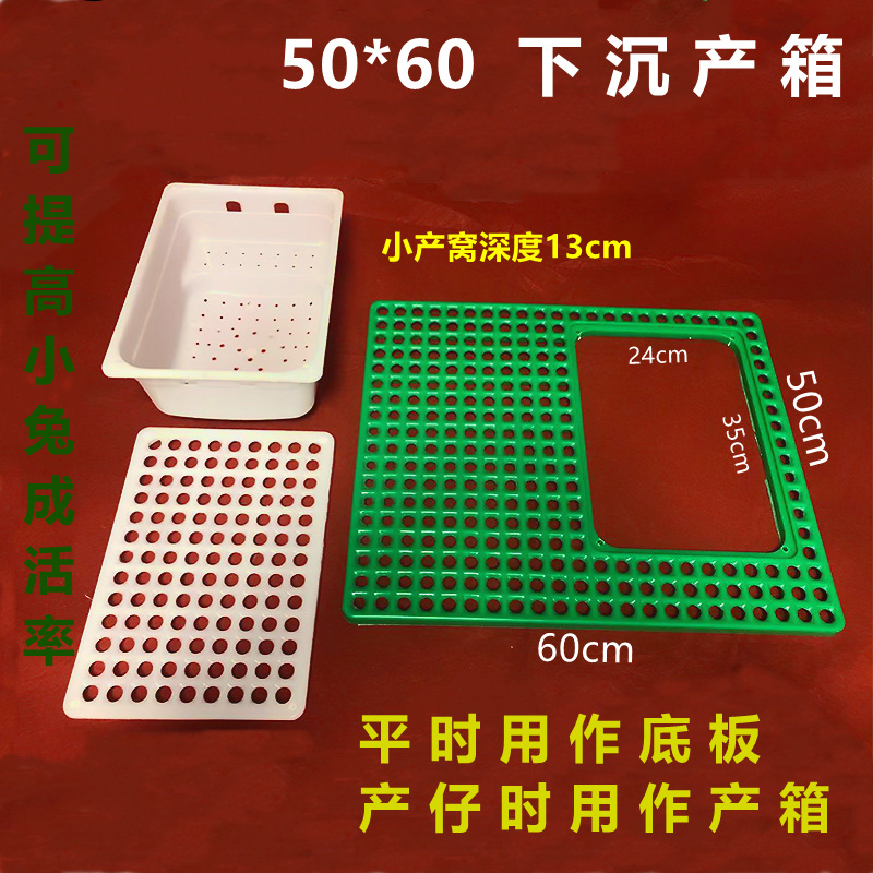 兔产箱内置下沉式产箱子母兔笼产箱一体母兔用塑料产箱繁殖箱
