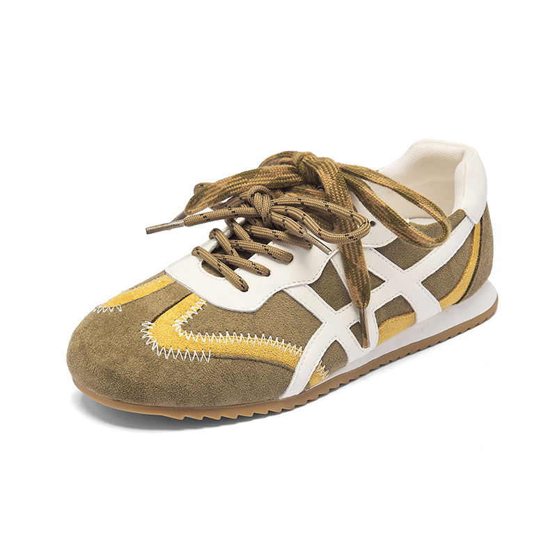 Zapatos de entrenamiento amarillos de la antigua león para mujeres 2025 nuevo ballet retro de verano casual zapatos deportivos Gump