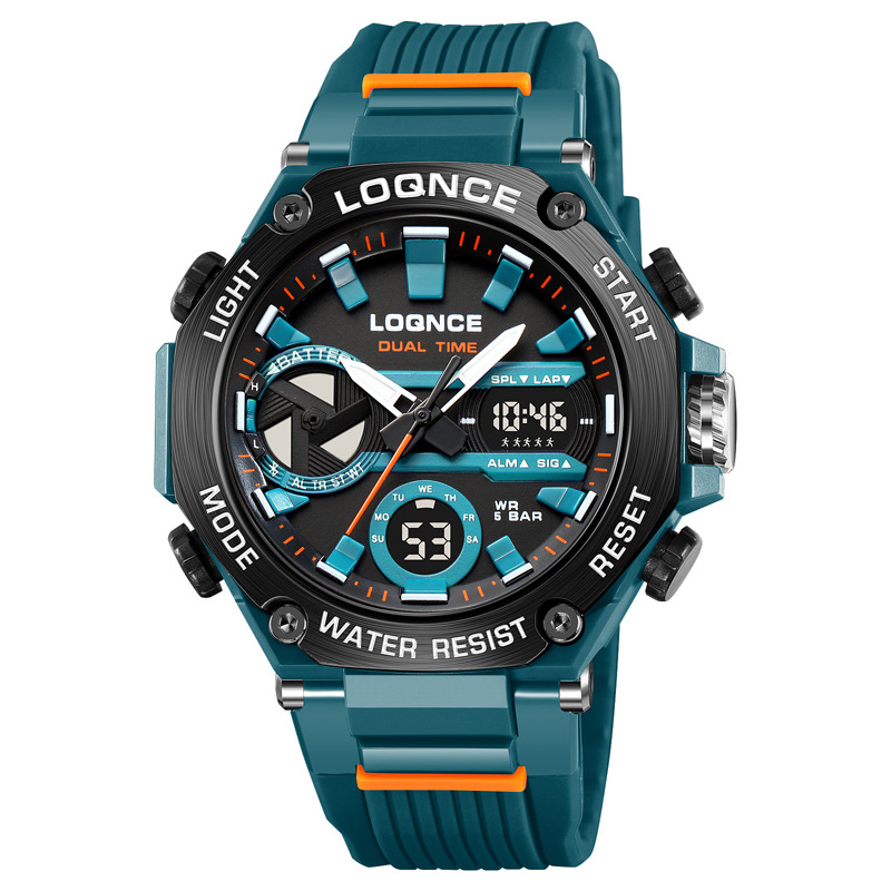 LOQNCE colorido reloj deportivo placa octagonal moda multi-funcional luminoso estudiante reloj electrónico transmisión en vivo mismo estilo