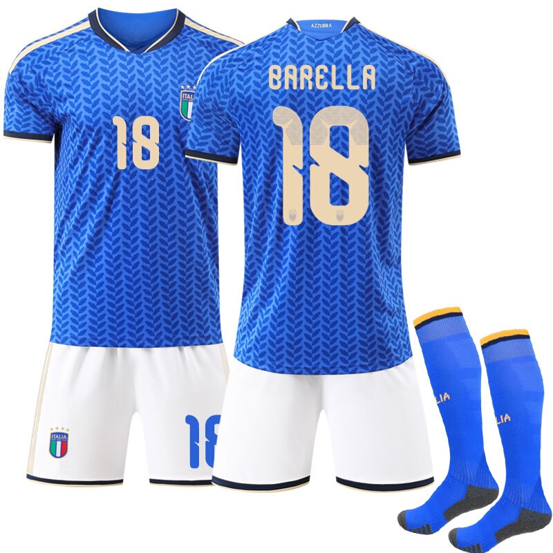 2025-26 jersey, number 14, Kiyesa, number 18, Barre, World Cup football jersey, Italy home football jersey